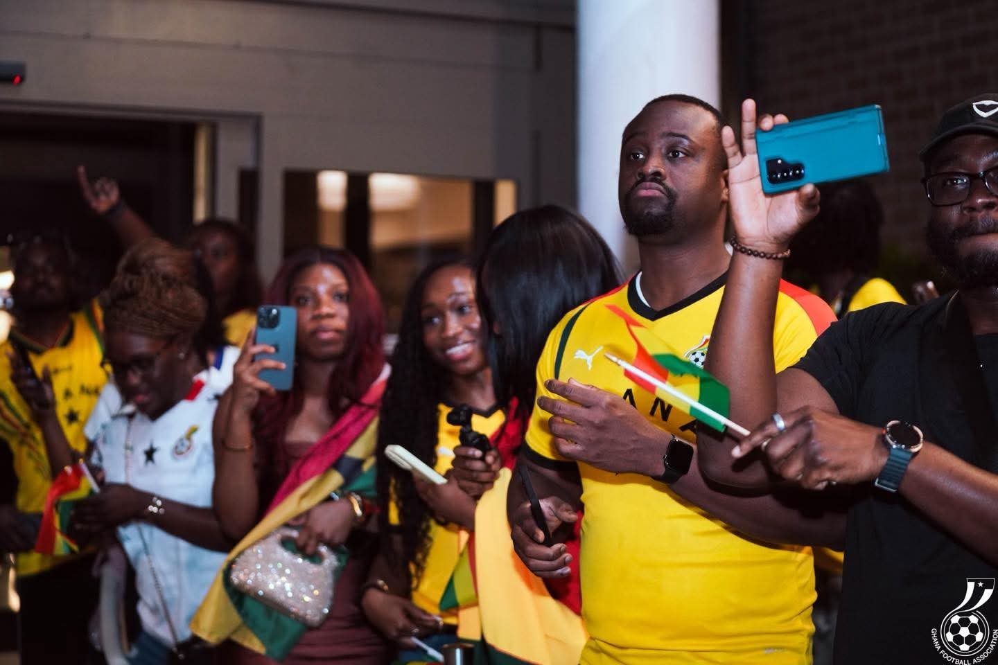 Some Ghanaian supporters clad in Ghana T-shirts