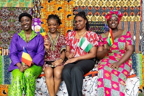 Some staff in beautifully vibrant African prints.