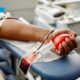 A person donating blood