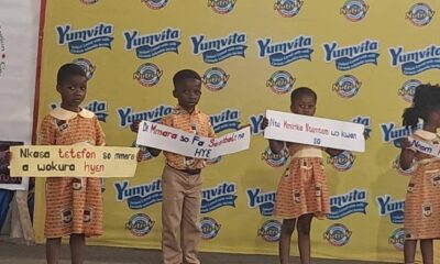 Children from Solomon School reciting a poem on lorry accident