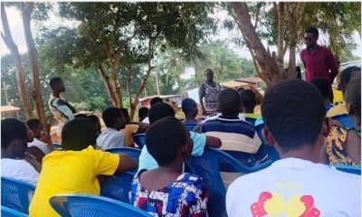 Madam Rosemary Addeh interacting with a section of the school children