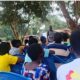 Madam Rosemary Addeh interacting with a section of the school children