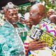 Otumfuo Osei Tutu sharing pleasantaries with Yagbonwura