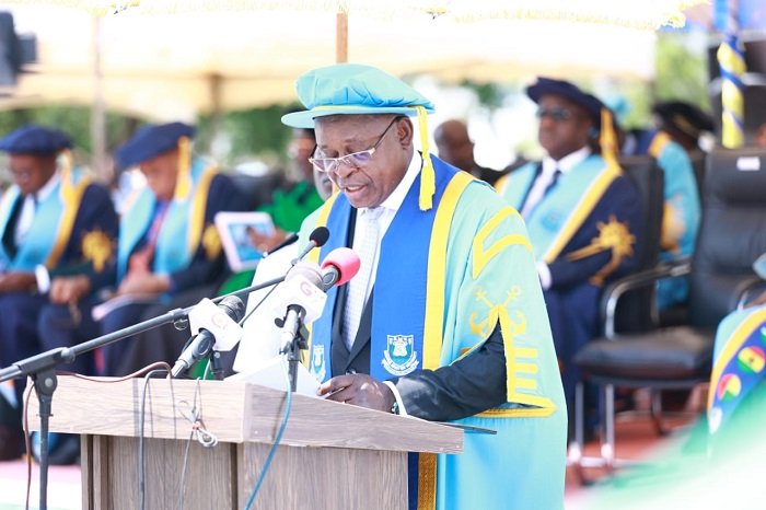Transport Minister Mr Joseph Bukari Nikpe addressing the students