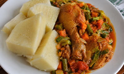Delicious vegetable stew and yam