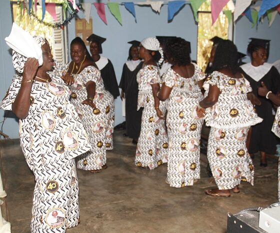 Some of the family members dancing