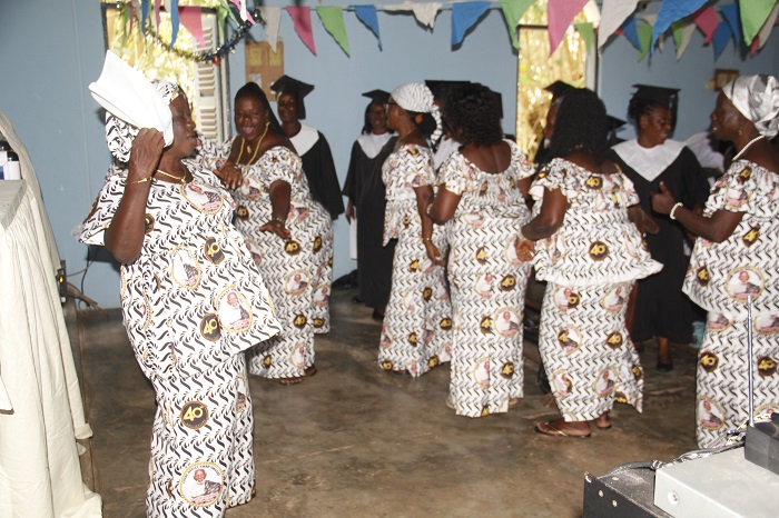 Some of the family members dancing