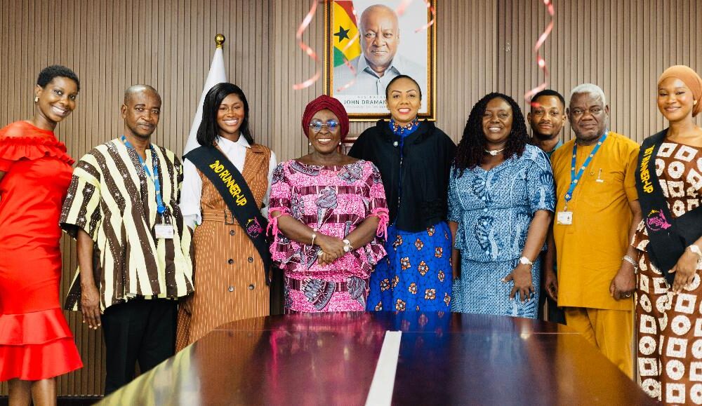 The Miss Ghana team in a Photograph with the Minister, Abla Dzifa Gomashie and colleague Members of Parliament