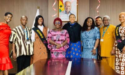 The Miss Ghana team in a Photograph with the Minister, Abla Dzifa Gomashie and colleague Members of Parliament