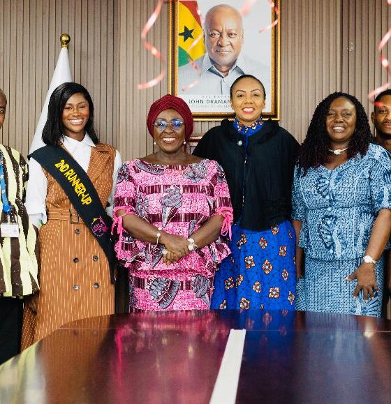 The Miss Ghana team in a Photograph with the Minister, Abla Dzifa Gomashie and colleague Members of Parliament