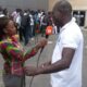 Christine interviewing Langabel at the stadium