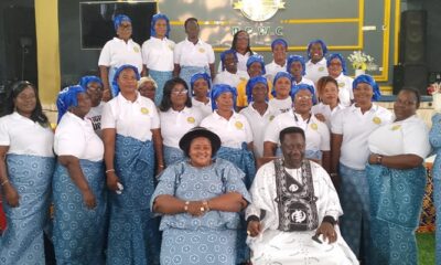Bishop Kwakwa seated with some of the members of the women fellowship