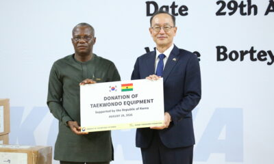 Mr Lartey Otu and Mr Park Kyongsig, the Korean Ambassador to Ghana