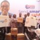 Mrs Rita Sraha (fourth from left) together with Ghana Post regional MDs launching the SKOOLBOX initiative