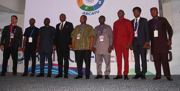 Prof Felix Kutsanedzie (middle} with Mr.Ernest Brogya Genfi {fourth from left) and other guests at the conference. Photo Okai Elizabeth.
