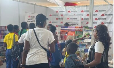 Some school children and teachers at the Book Fair