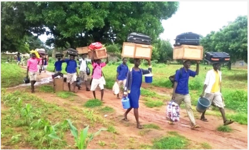 Some students with their trunks