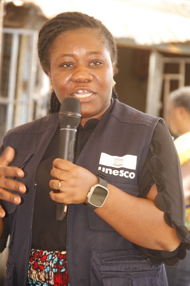 Ms Yaa Serwa Ninson [inset] addressing the participants at the event Photo Okai Elizabeth