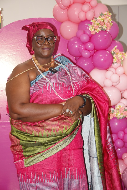 Naa Badu Adiagba I Ablemkpe and Dzorwulu Queen mother was captured during the National launching of Breast Cancer Awareness Mouth in Accra on Tuesday Photo Okai Elizabeth.