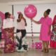 Prof.Dr.Grace Ayensu-Danquah [middle] launching of Breast Cancer Awarencss Mouth with Dr.Caroline Reindorf Amissah[second from right] and other officials Photo Okai Elizabeth.